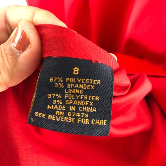 JUST TAYLOR SLEEVELESS SATIN RED DRESS SIZ… - Picture 7 of 8